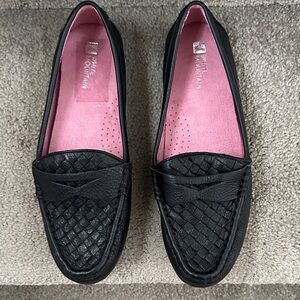 White Mountain Black Woven Loafers for Women